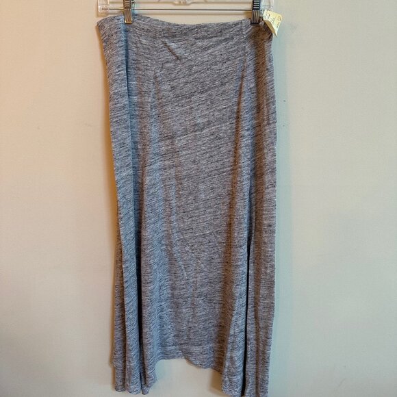 Eileen Fisher Long Knit Skirt | Size Small | 100% Linen | Space-Dyed Gray - Picture 2 of 3